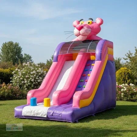 Şişme Pembe Panter Temalı Kaydırak