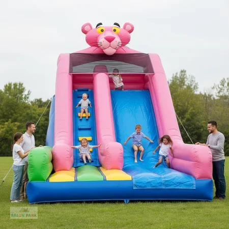 Şişme Pembe Panter Temalı Kaydırak