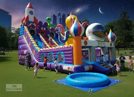 Uzay Temalı Dev Şişme Oyun Parkı
