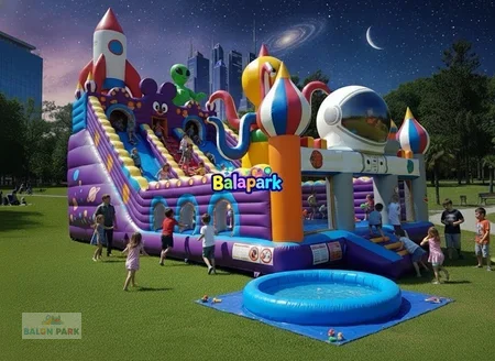 Uzay Temalı Dev Şişme Oyun Parkı