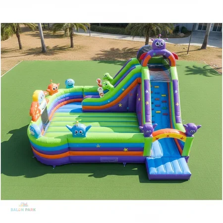 Şişme Uzaylı Temalı Kaydırak