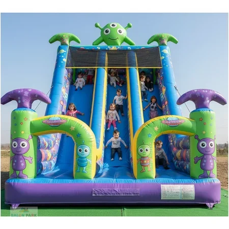 Şişme Uzaylı Temalı Kaydırak