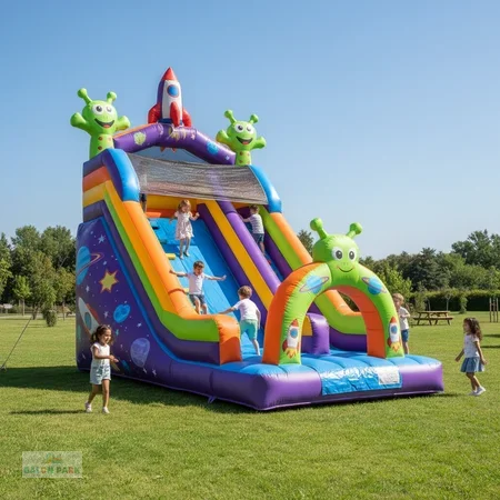 Şişme Uzaylı Temalı Kaydırak