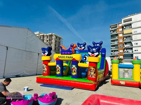 Şişme Oyun Parkı Mavi Kedi