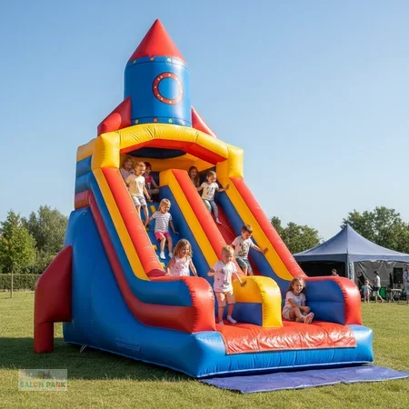 Roket Temalı Şişme Kaydırak