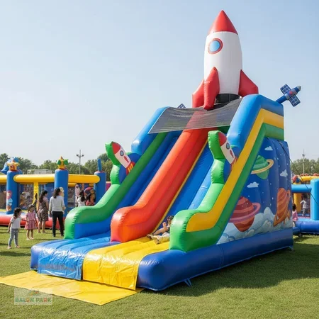 Roket Temalı Şişme Kaydırak