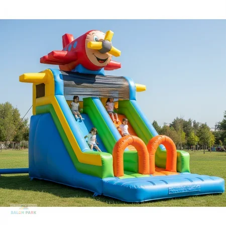 Uçak Temalı Şişme Kaydırak