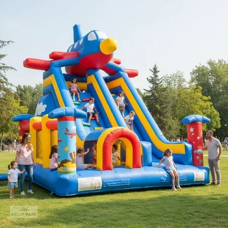 Uçak Temalı Şişme Kaydırak