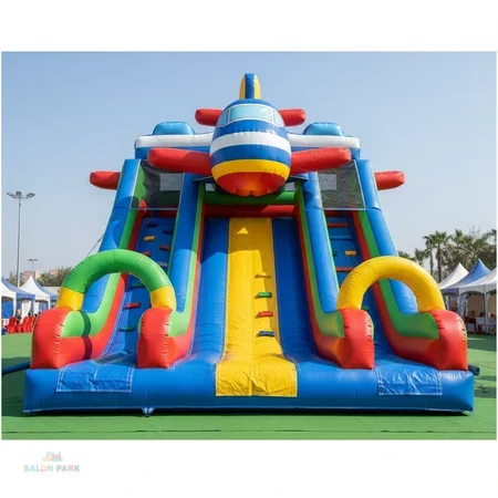 Uçak Temalı Şişme Kaydırak