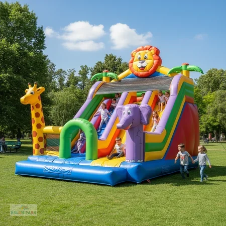 Hayvanat Bahçesi Temalı Şişme Kaydırak