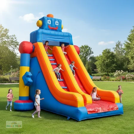 Robot Temalı Şişme Kaydırak