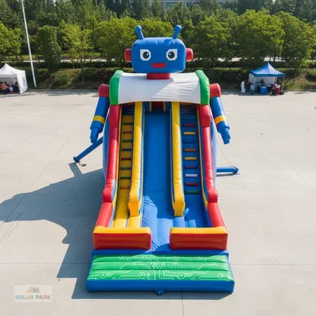 Robot Temalı Şişme Kaydırak