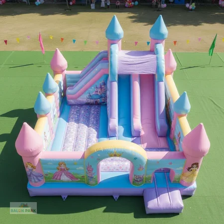 Şişme Prenses Temalı Kaydırak