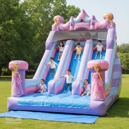 Şişme Prenses Temalı Kaydırak