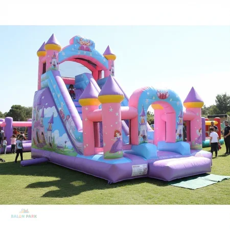 Şişme Prenses Temalı Kaydırak