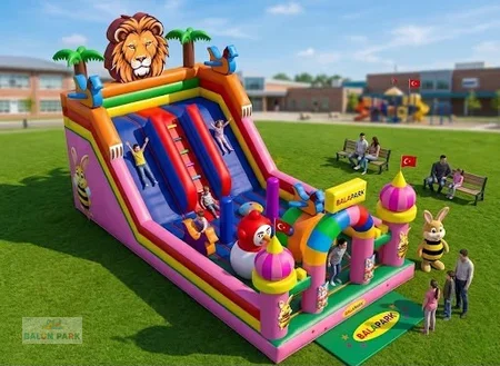 Minyon Kaydıraklı şişme park 10x6x7