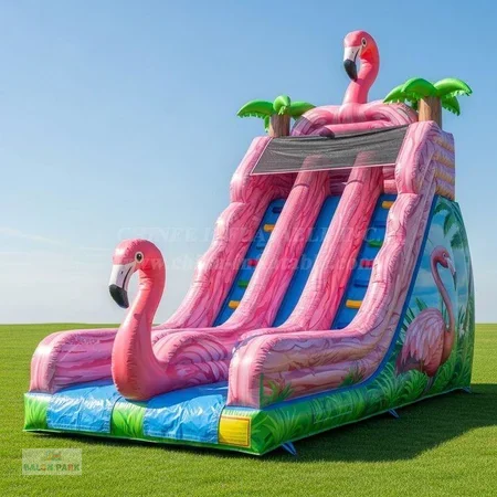 Şişme Flamingo Temalı Kaydırak 