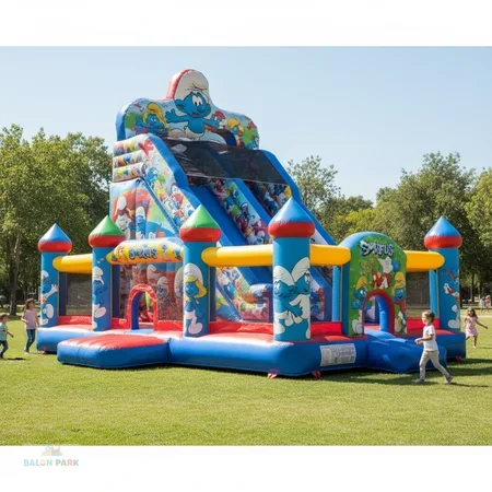  Şişme Şirinler Kaydırak