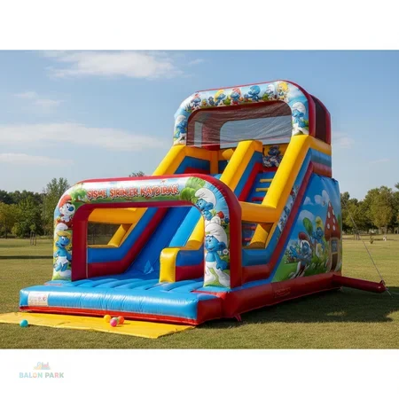  Şişme Şirinler Kaydırak