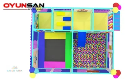 5x2 Trambolinli Top Havuzlu Soft Play