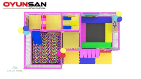 5x2 Trambolinli Top Havuzlu Soft Play