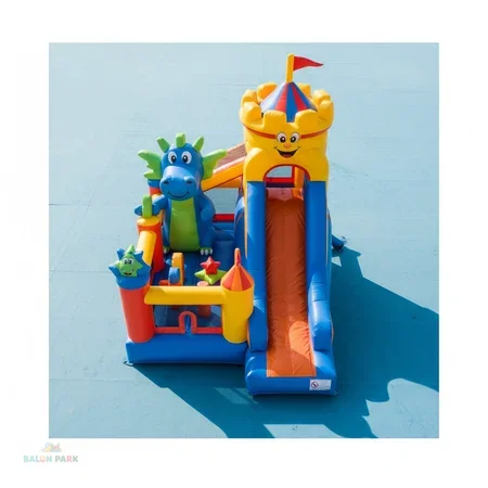 3D Temalı Kompakt Şişme Çocuk Kaydırağı