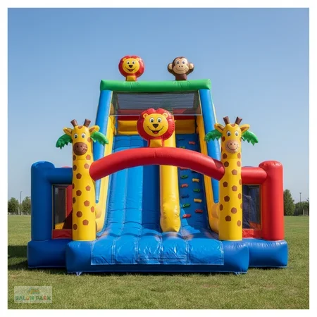 3D Temalı Kompakt Şişme Çocuk Kaydırağı