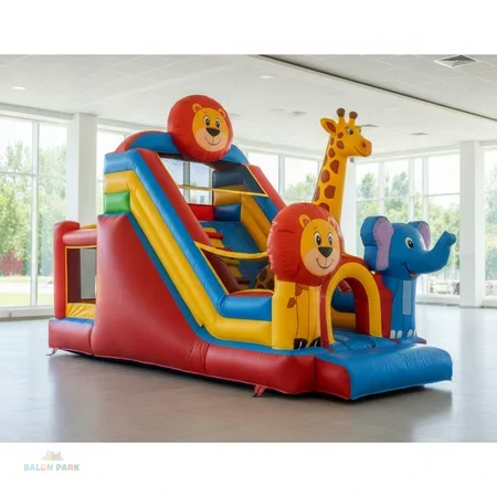 3D Temalı Kompakt Şişme Çocuk Kaydırağı