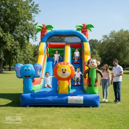 3D Temalı Kompakt Şişme Çocuk Kaydırağı