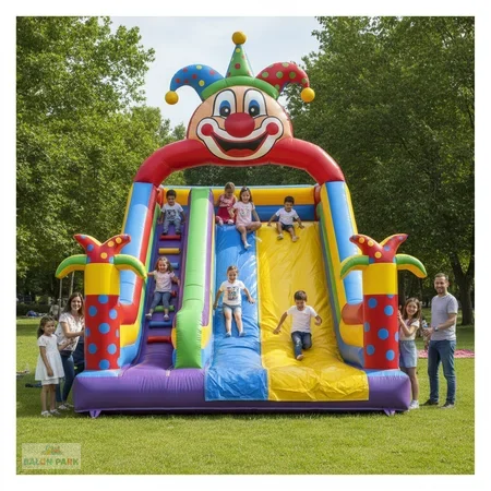 Şişme Palyaço Temalı Kaydırak