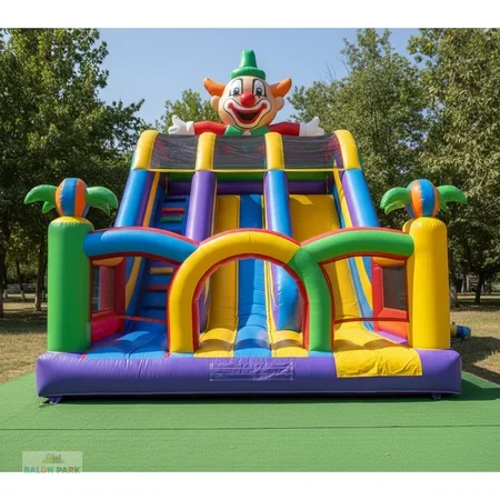 Şişme Palyaço Temalı Kaydırak