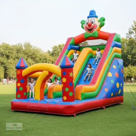 Şişme Palyaço Temalı Kaydırak