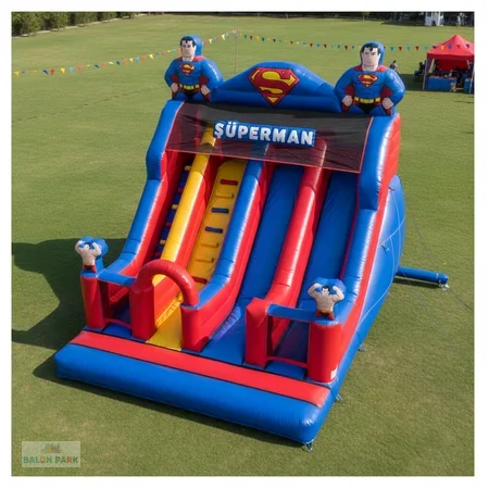 Şişme Süperman Temalı Kaydırak