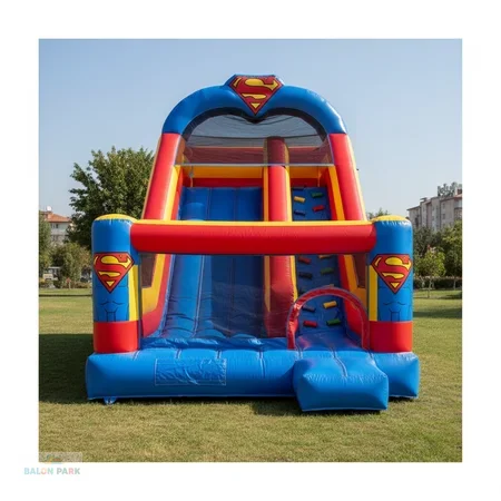 Şişme Süperman Temalı Kaydırak