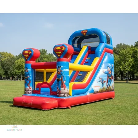 Şişme Süperman Temalı Kaydırak